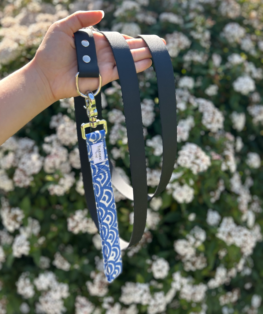 Laisse Biothane poignée interchangeable Santorin Noir