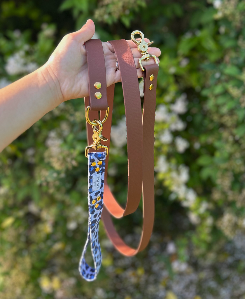 Laisse Biothane poignée interchangeable Minuit Marron