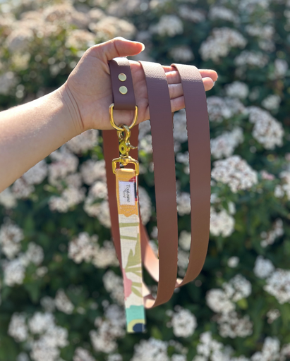 Laisse Biothane poignée interchangeable Spring Marron