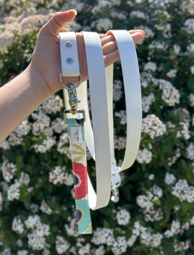Laisse Biothane poignée interchangeable Spring Blanc