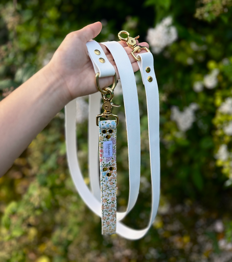 Laisse Biothane poignée interchangeable Eden Blanc